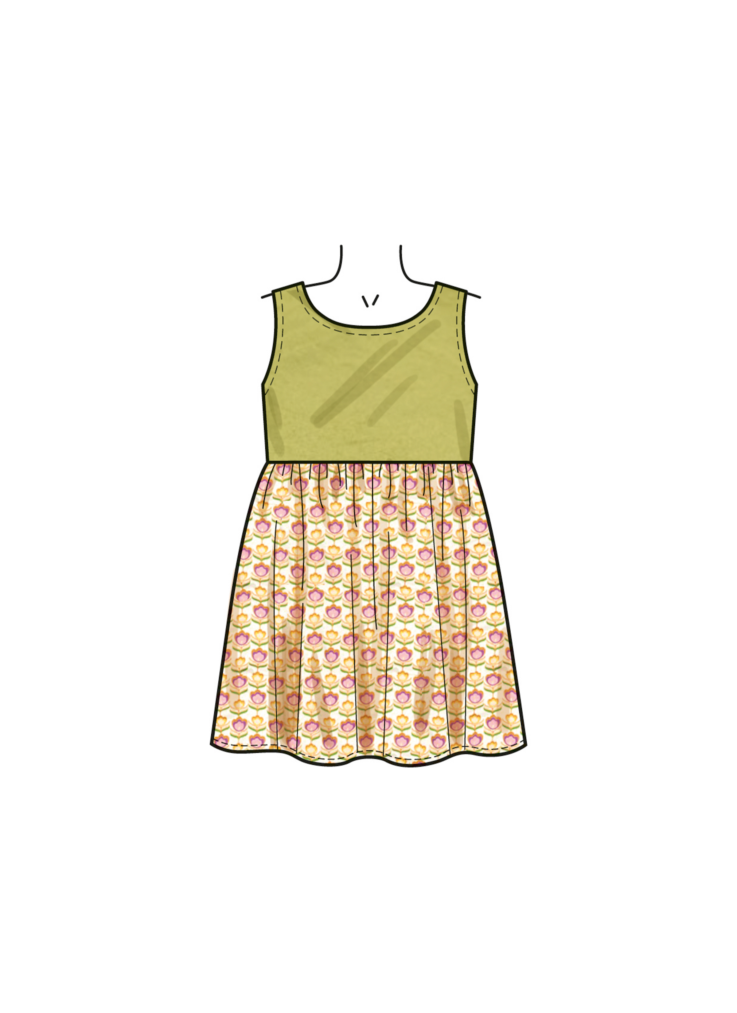 Patron New Look 6784 -  Robes et Barboteuse pour Enfants