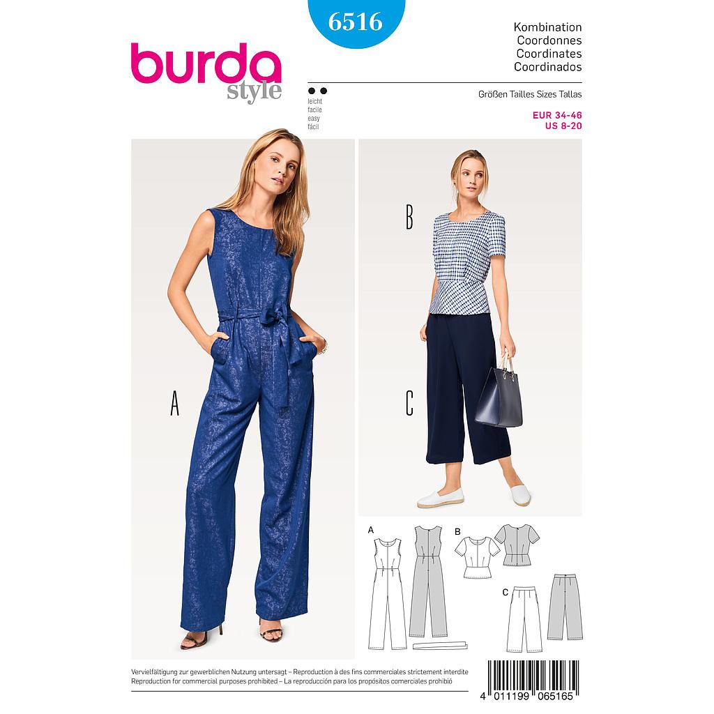 Patron Burda 6516 Conjunto mujer