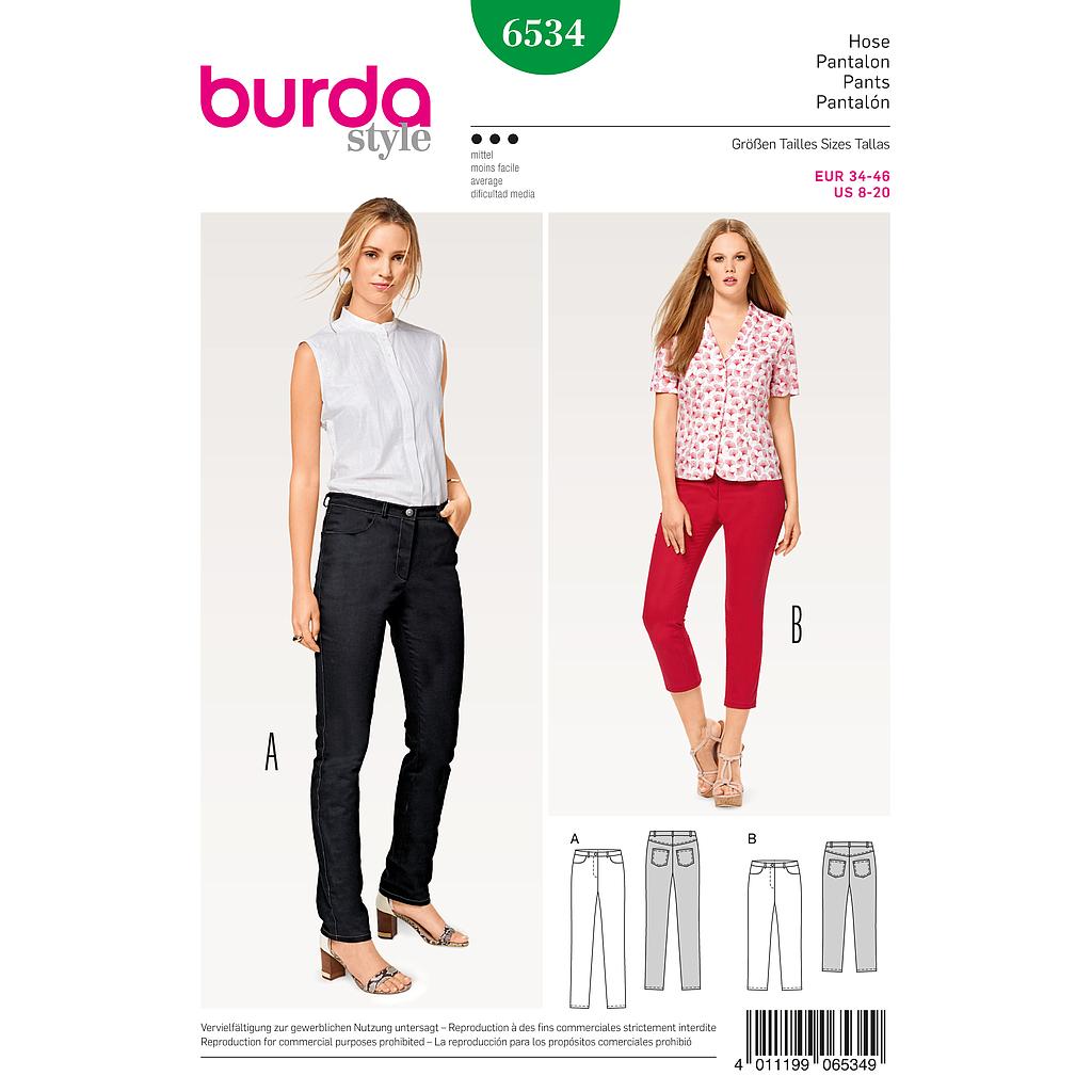 Patron Burda 6534 Pantalones