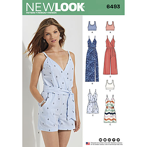 Patrón New Look 6493 Combishort y combipantalón