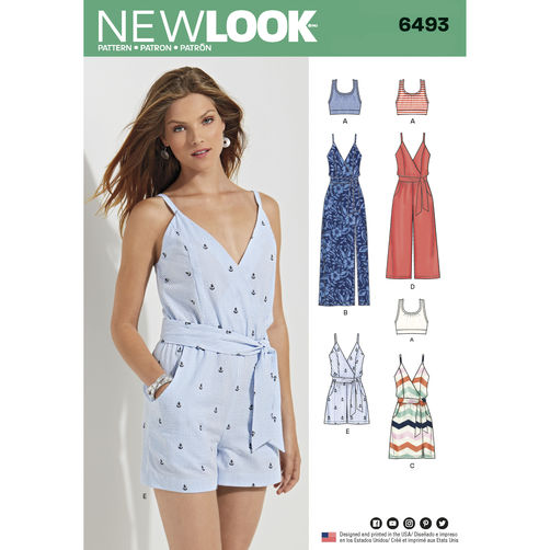 Patrón New Look 6493 Combishort y combipantalón