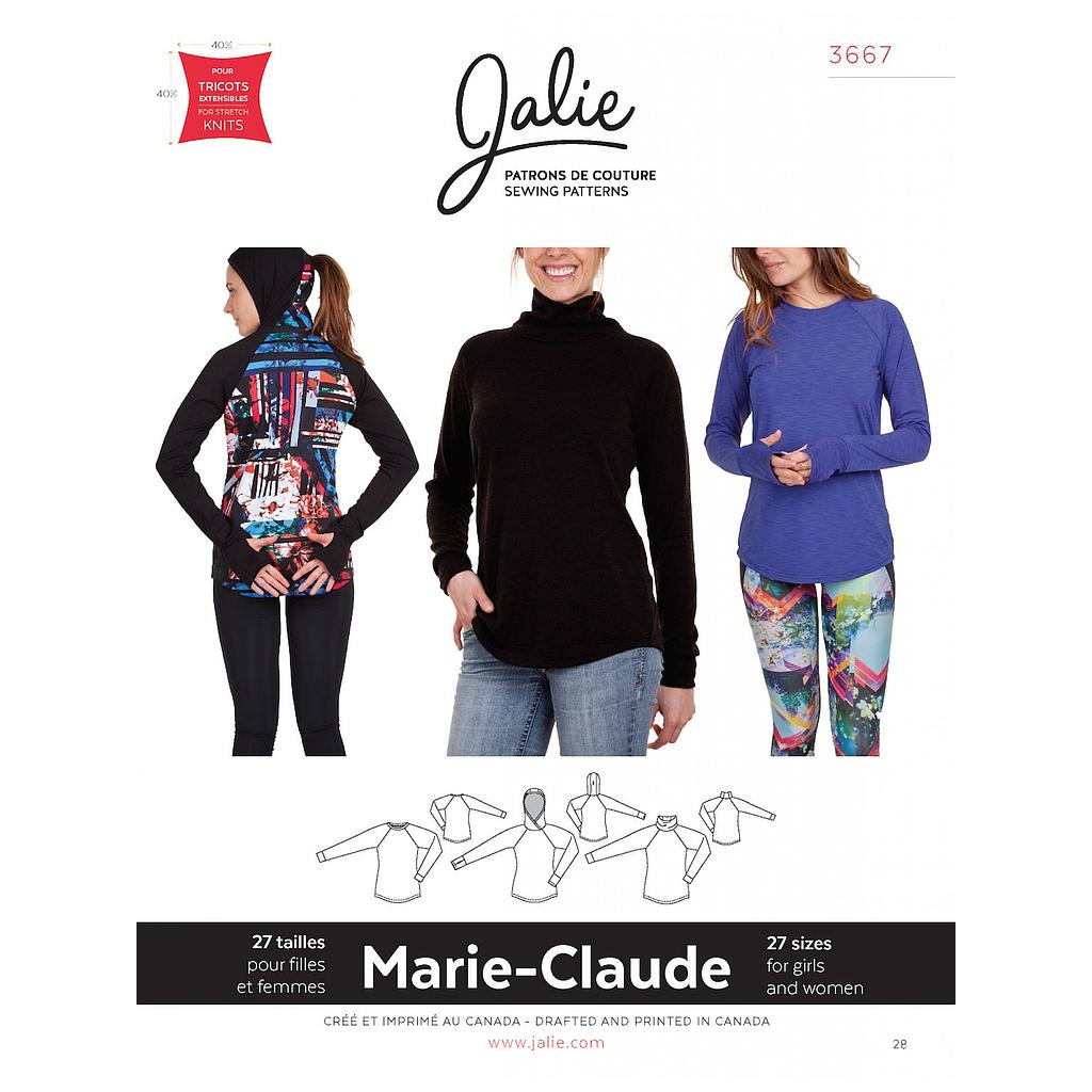 Patrón Jalie 3667 Marie-Claude - Raglán deporte