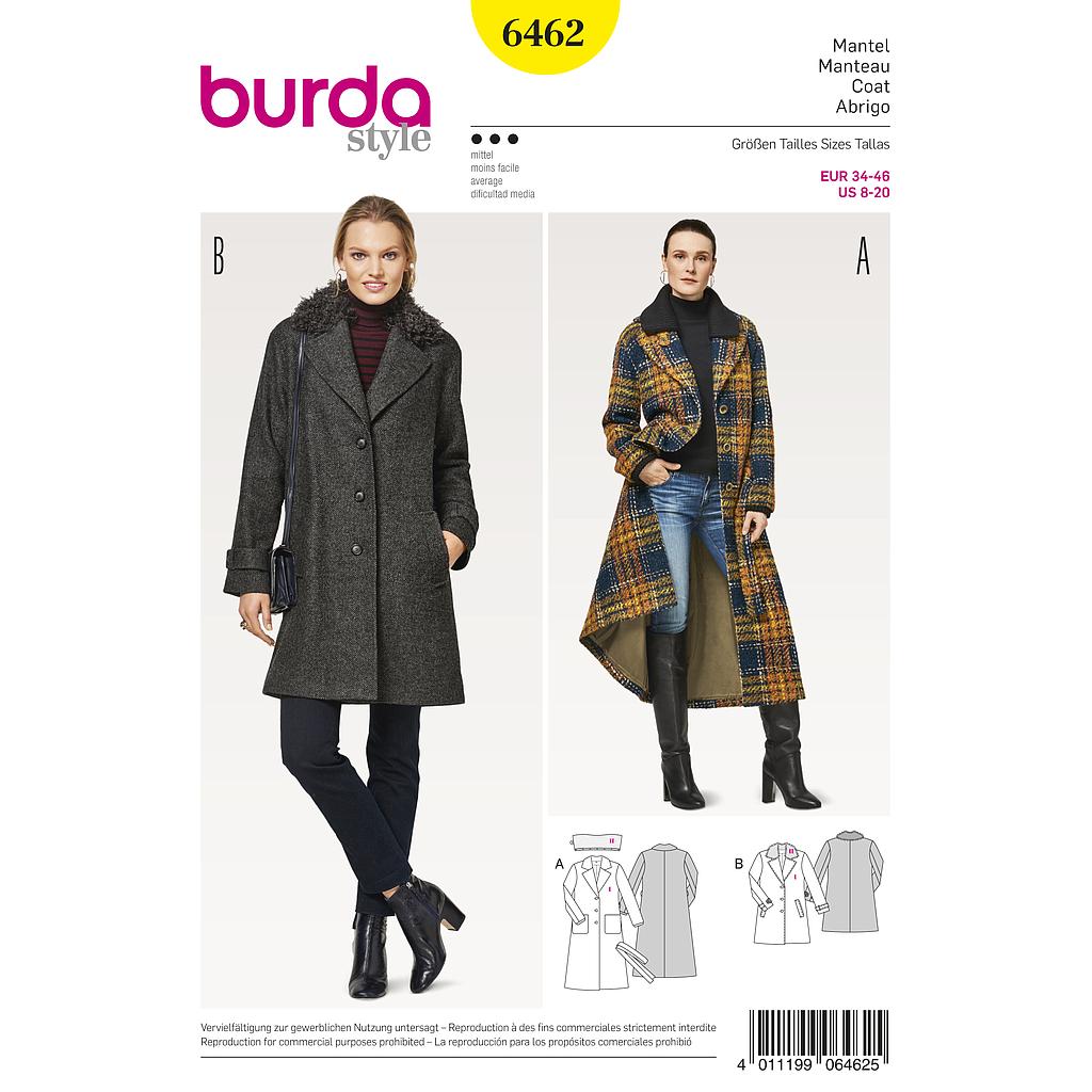 Patron Burda 6462 Abrigo