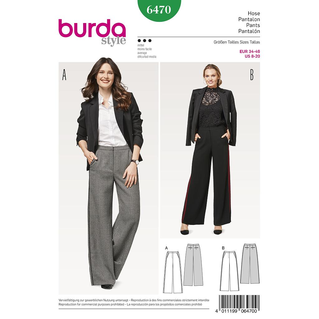Patron Burda 6470 Pantalones