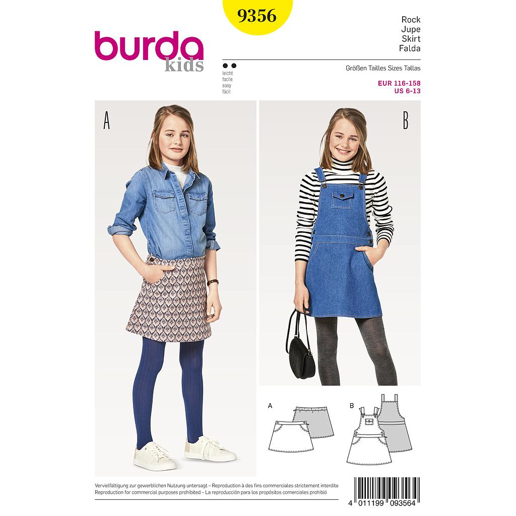 Patron Burda Kids 9356 Falda y Mono