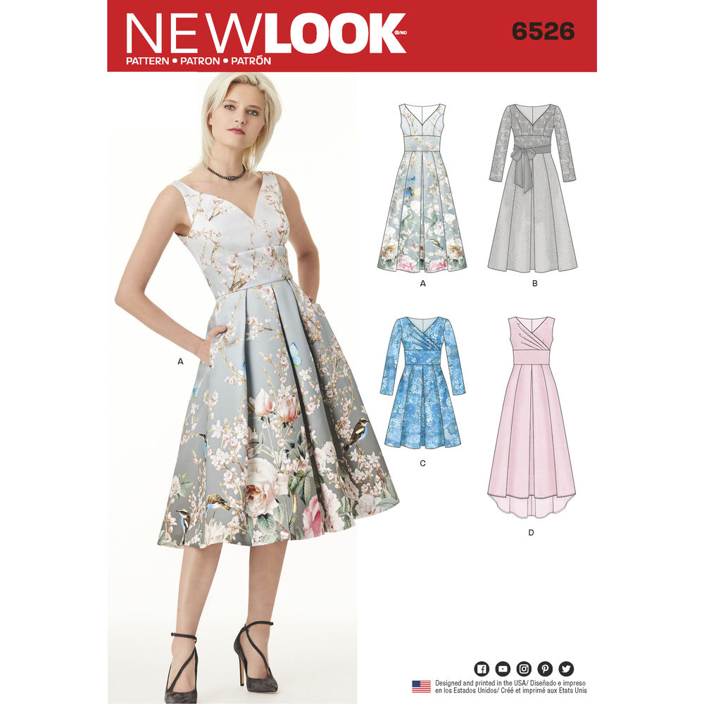 Patrón New Look 6526 Vestido Mujer