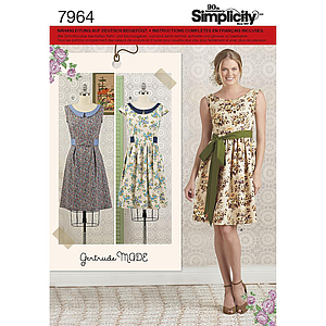 Patrón Simplicity 7964.H5-Vestido Vintage