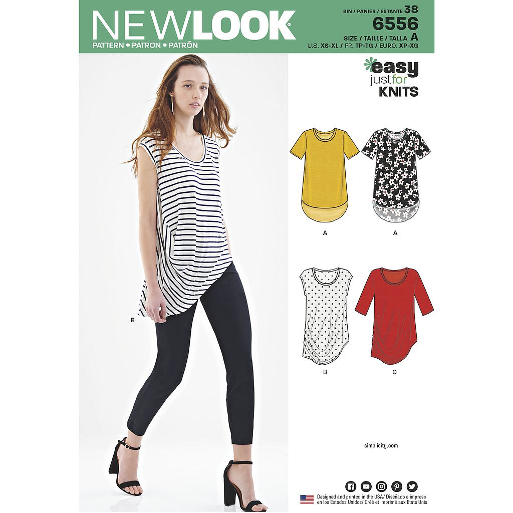 Patron New Look 6556 Camiseta para mujer