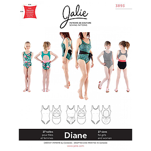 Patron Jalie 3893 Maillot de bain à encolure ronde