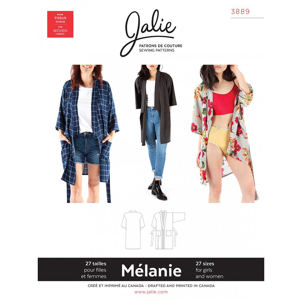 Patron Jalie 3889 Bata de estilo kimono- Mélanie