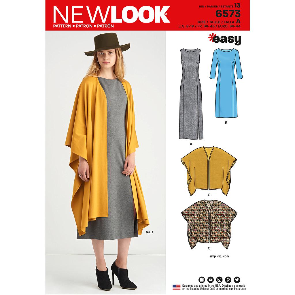 Patrón New Look 6573 Vestido mujer