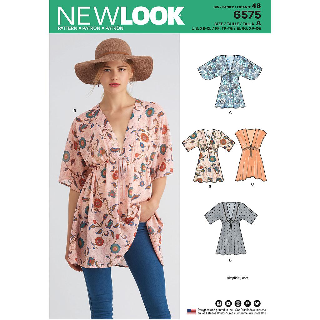 Patrón New Look 6575 Tùnica