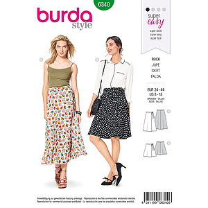 Patrón Burda 6340 - Falda para mujeres del 34 al 44