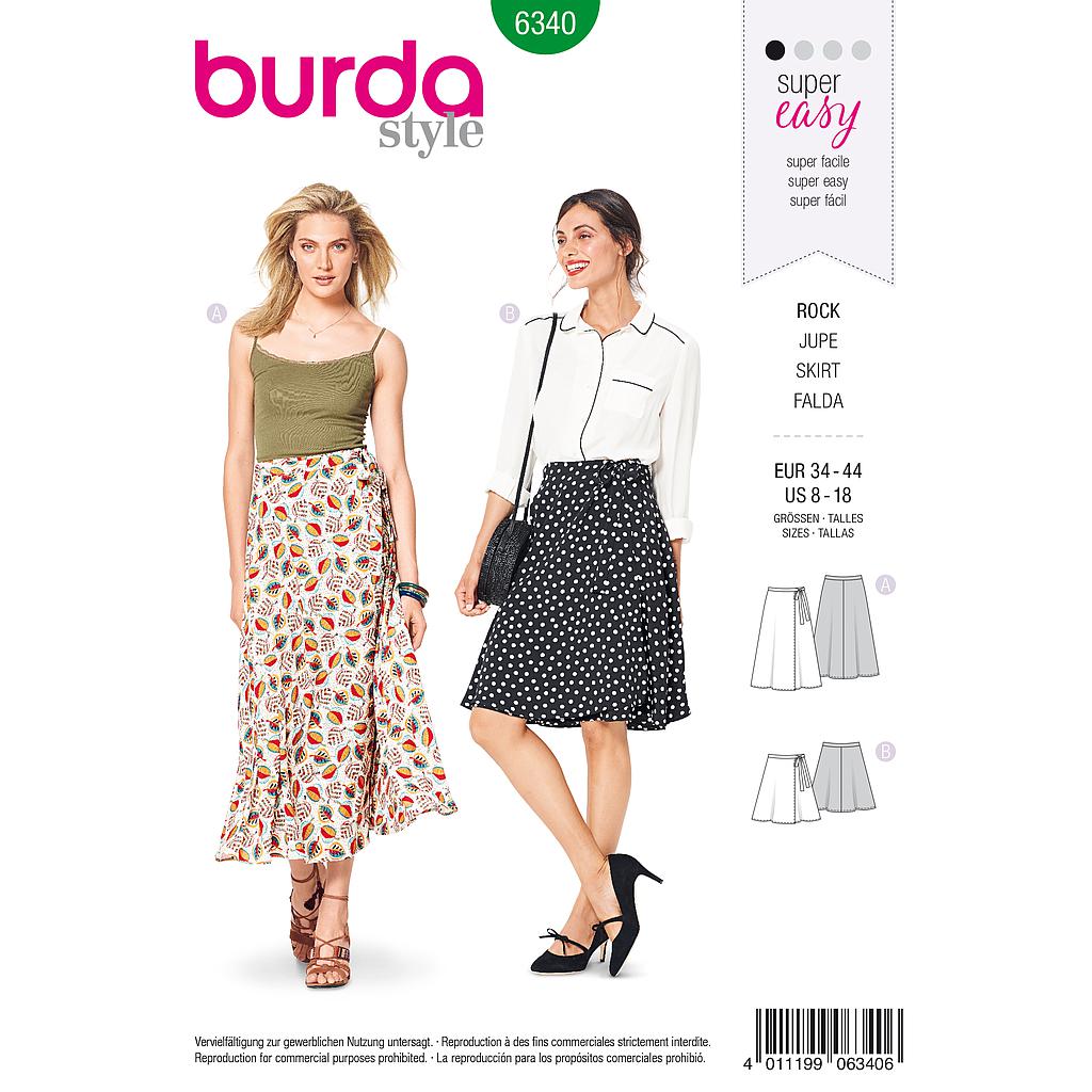 Patrón Burda 6340 - Falda para mujeres del 34 al 44