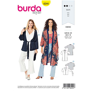 Patron Burda 6244 Veste Gilet femme Kimono - du 36 au 46