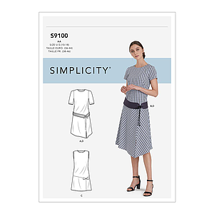 Patron Simplicity 9100 Robe femme fluide asymétrique - du 38 au 56