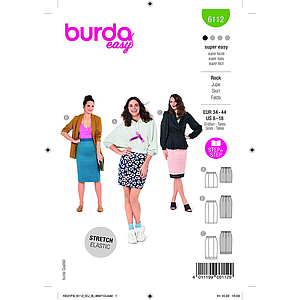 Patron Burda 6112- Jupes ajustées en 2 longueurs du 36 au 46