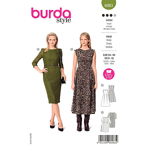 Patron Burda 6083- Robe festive à jupe ample / robe fourreau en dentelle du 36 au 46