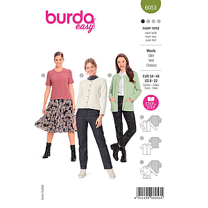 Patron Burda 6053 - Cardigan Femme à encolure ronde du 36 au 50