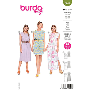 Patron Burda 6009 - Robe coupe droite à enfiler du 36 au 46 (FR)
