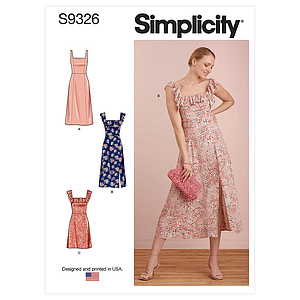 Patron Simplicity 9326 - Robe Femme à bretelles avec haut ajusté du 34 au 50 (FR)