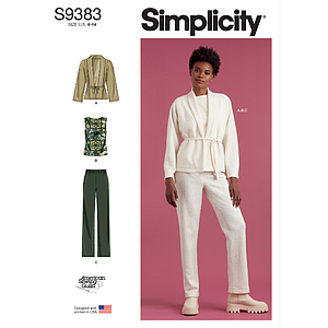 Patron Simplicity 9383 - Veste, haut en tricot et pantalon du 34 au 52 FR
