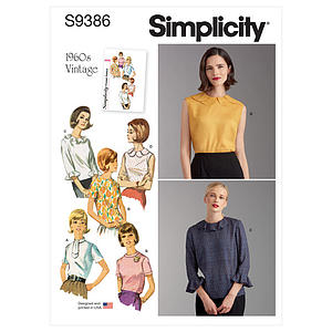 Patron Simplicity 9386 - Lot de chemisiers pour femme du 34 au 52 FR
