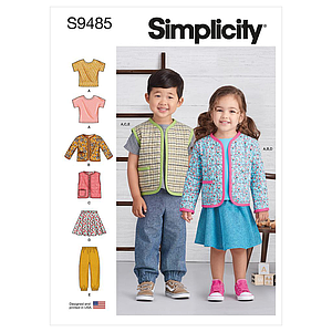 Patron Simplicity 9485 - Haut en maille, Veste, Gilet, Jupe et Pantalon pour tout petits