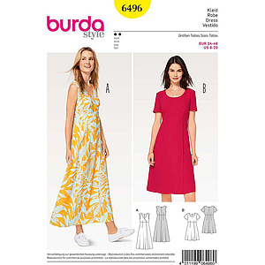 Patron Burda 6496 - Robe du 36 au 48 FR