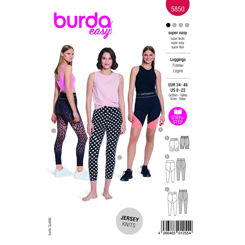 Patron Burda 5850-Leggings