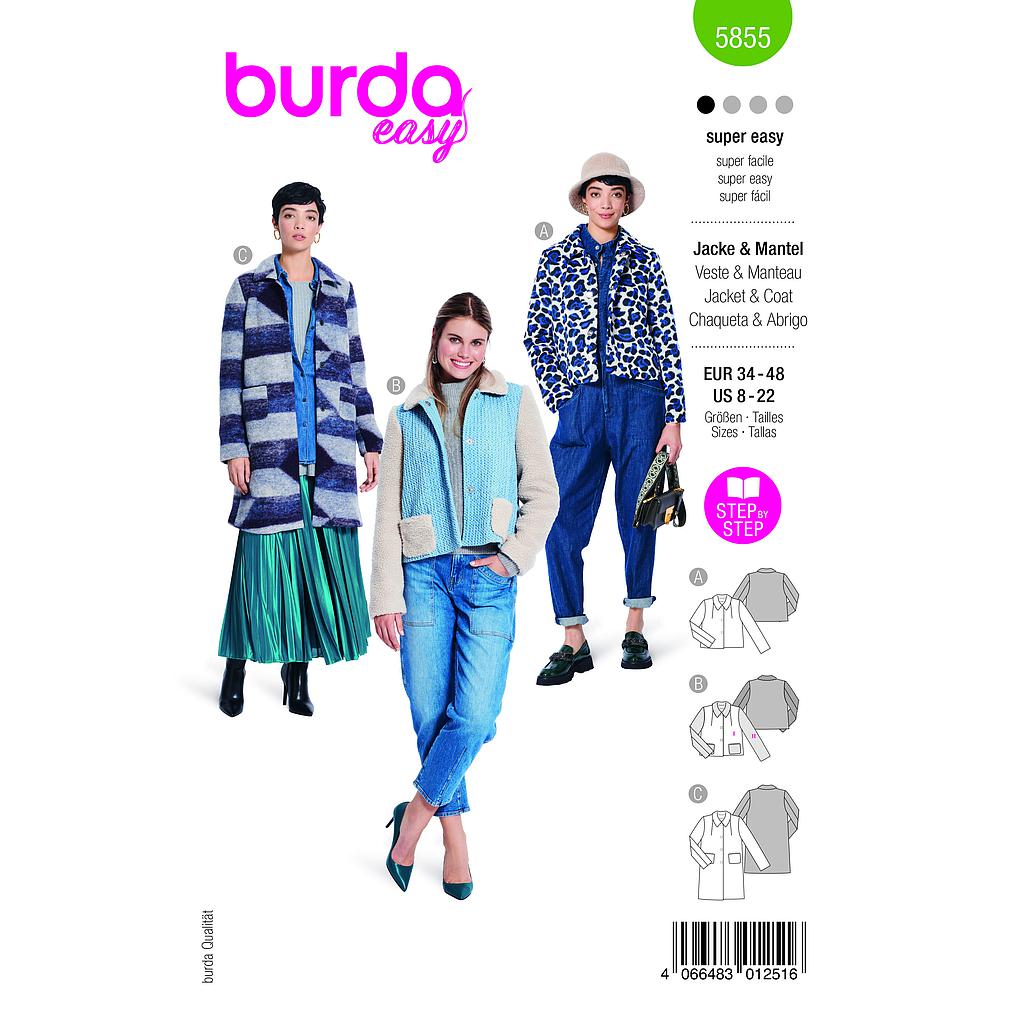 Patron Burda 5855-Veste &amp; manteau