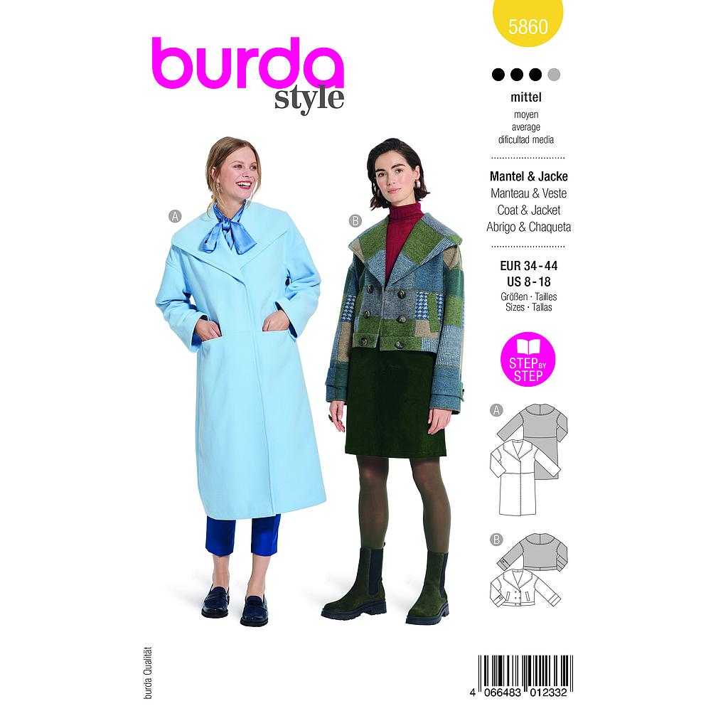 Patron Burda 5860-Veste &amp; manteau