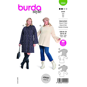 Patron Burda 5866-Robe & tee-shirt