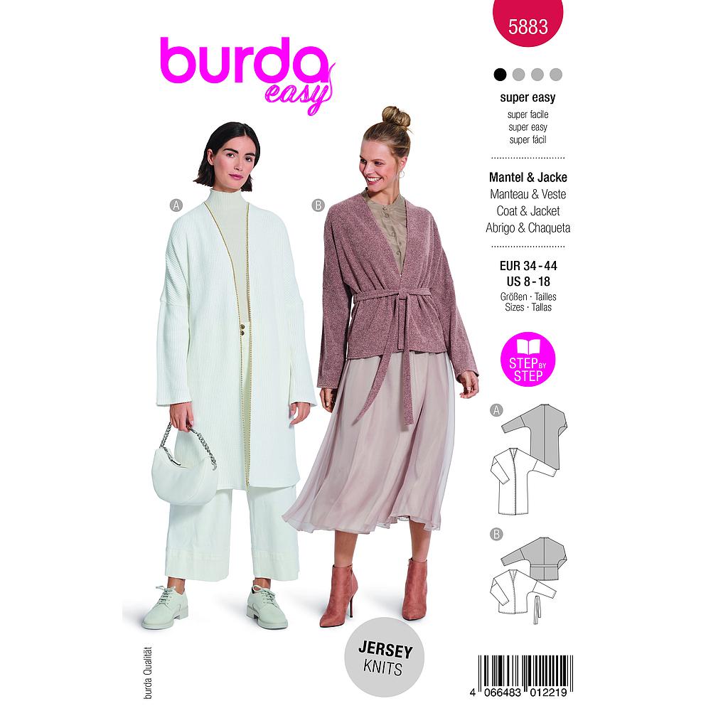 Patron Burda 5883-Veste &amp; manteau
