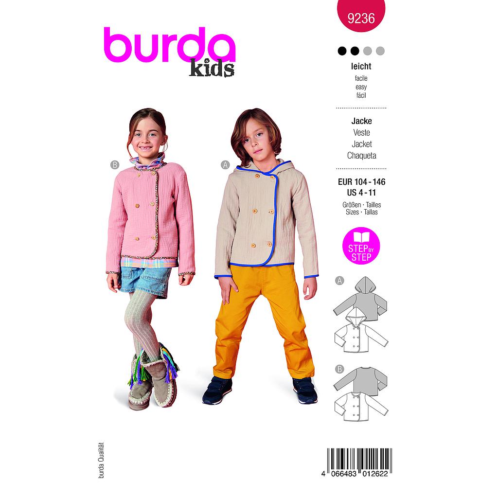 Patron Burda 9236-Veste
