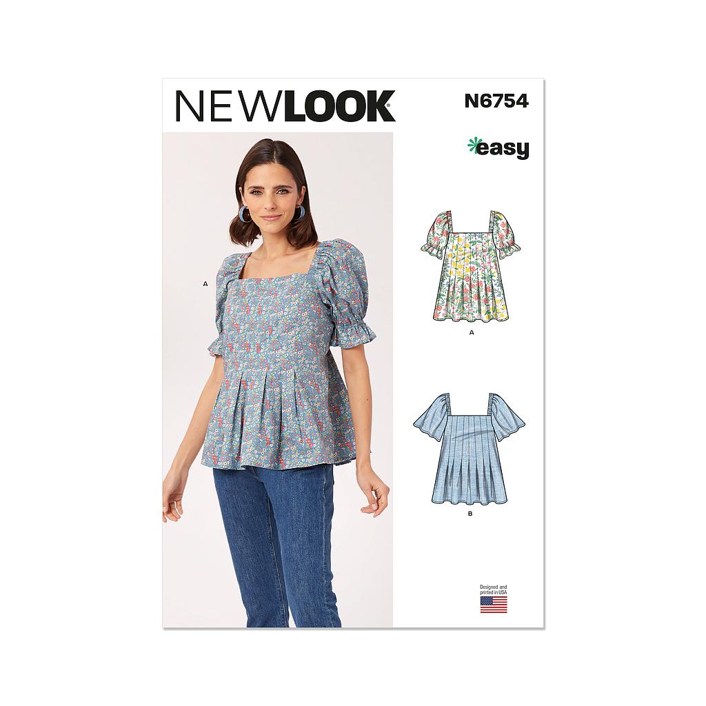 Patron New Look 6754 -  Hauts à enfiler du 36 à 46 (FR)#