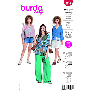 Patron Burda 5776 - Blouse tunique courte du 34 au 48 FR