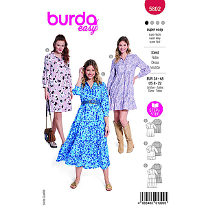 Patron Burda 5802 - Robe chemisier du 34 au 48 (FR)
