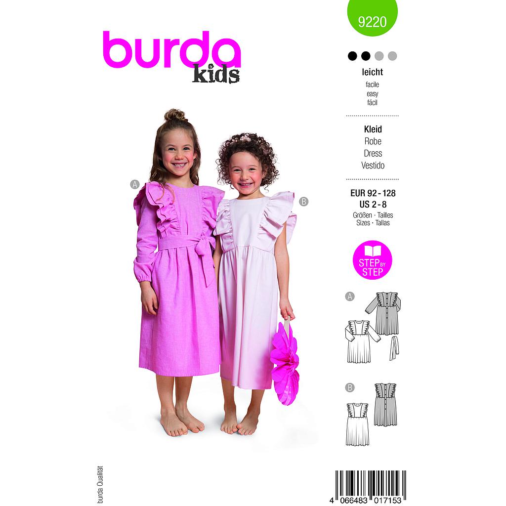 Patron Burda 9220 - Robe de fête pour enfants