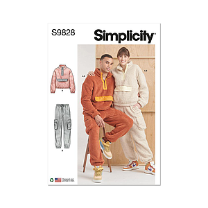 Patron Simplicity 9828 - Sweat-shirt et pantalon unisexes
