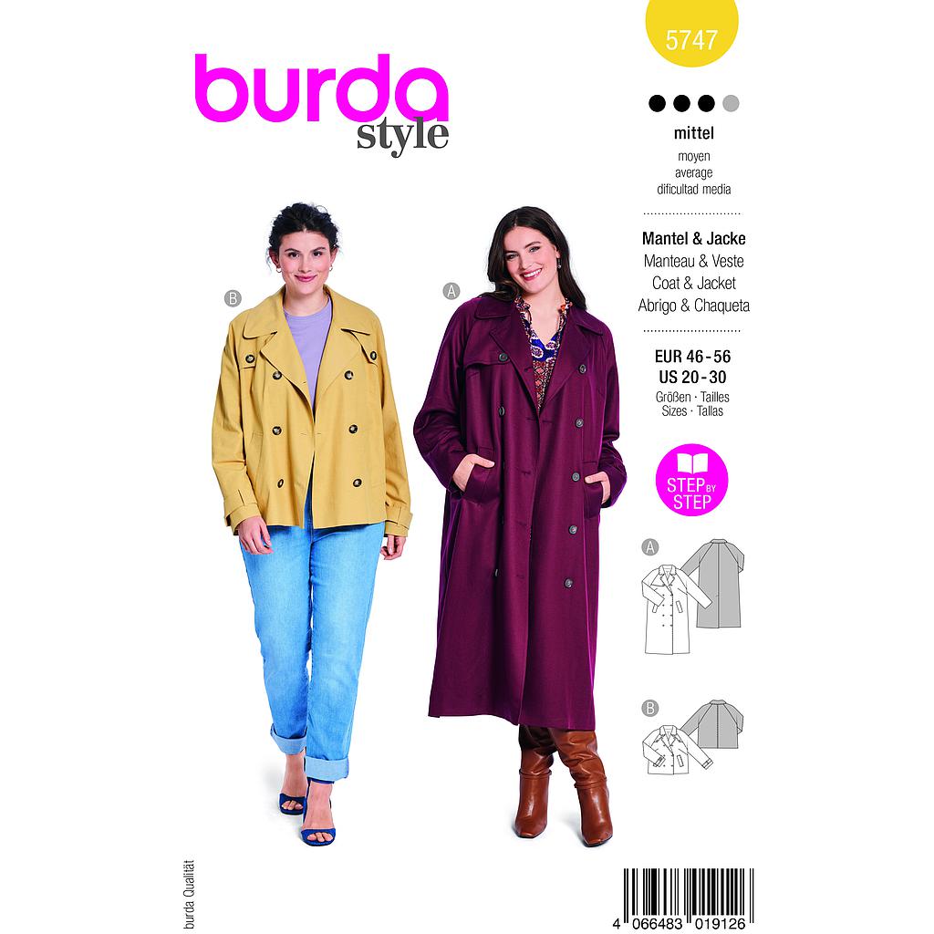 Patron Burda 5747 - Veste &amp; Manteau