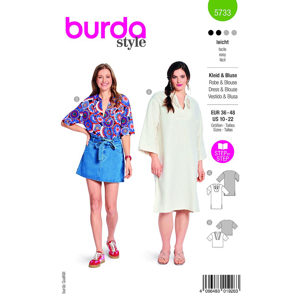 Patron Burda 5733 - Robe &amp; Blouse