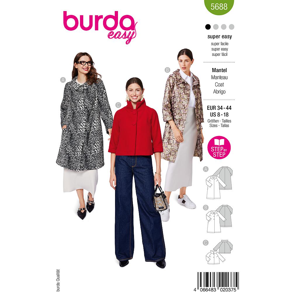 Patron Burda 5688 - Manteau/veste