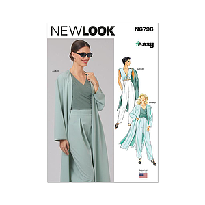 Patron New Look 6796 -  Manteau, haut et pantalon femme