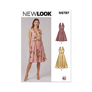 Patron New Look 6797 -  Robe femme en deux longueurs