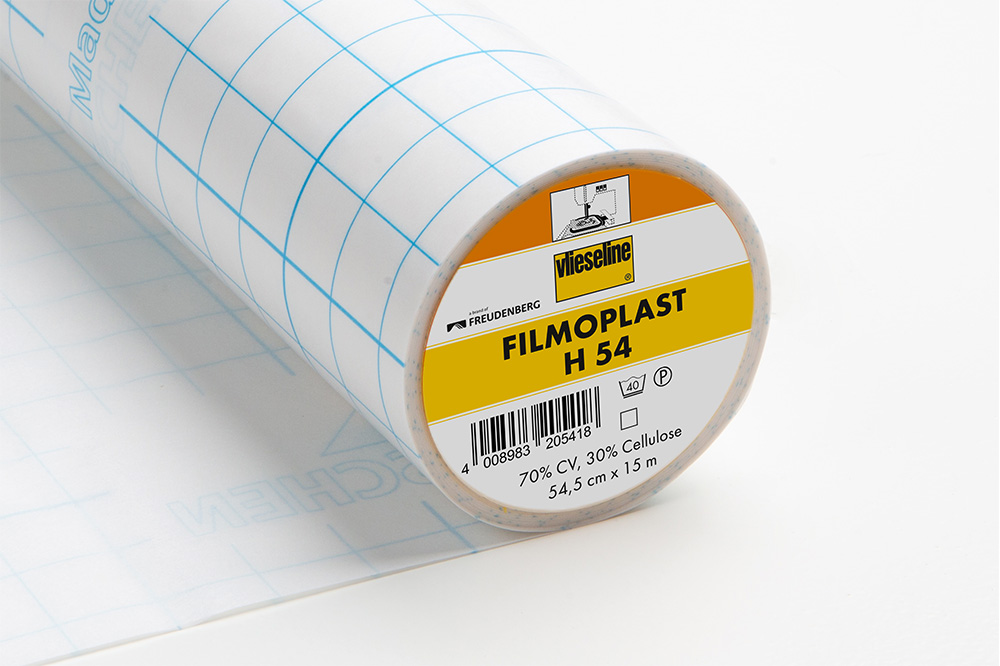 H54 FILMOPLAST Soporte autoadhesivo para bordados – A rasgar - blanco - 15m x 54.5cm