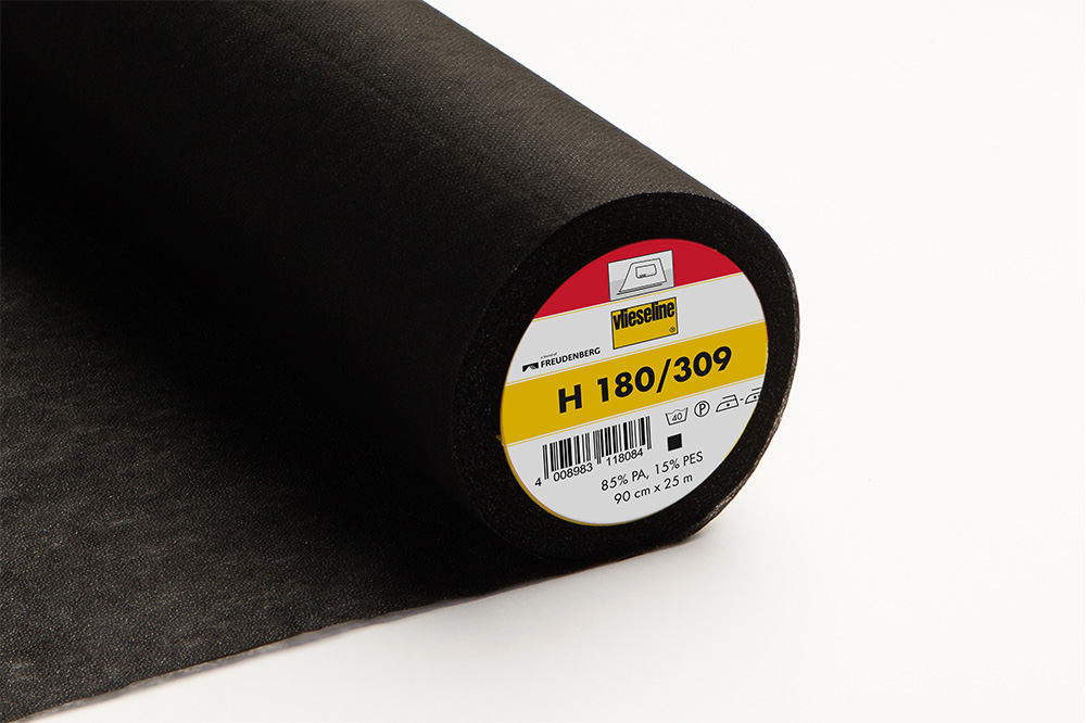 H 180 Entretela termoadhesiva - negro - 25m x 90cm