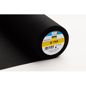 G740 Entretela de algodón de peso medio - negro - 25m x 90cm 