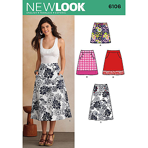 Patrón New Look 6106 Falda