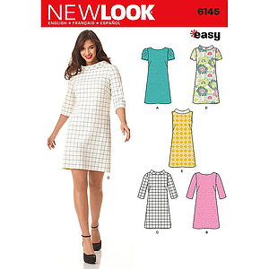 Patrón New Look 6145 Vestido recto